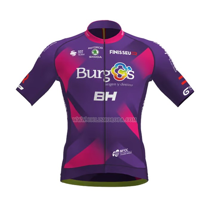 2023 Ropa Ciclismo Burgos BH Fucsia Mangas Cortas y Culotte Corto